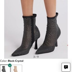 Open Edit sparkly black Hazley booties